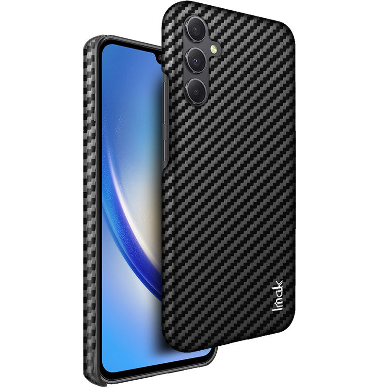 IMAK Ruiyi Series for Samsung Galaxy A34 5G Phone Case PU Leather Coated PC Carbon Fiber Texture Cover IMAK Ruiyi Series for Samsung Galaxy A34 5G Phone Case PU Leather Coated PC Carbon Fiber Texture Cover
